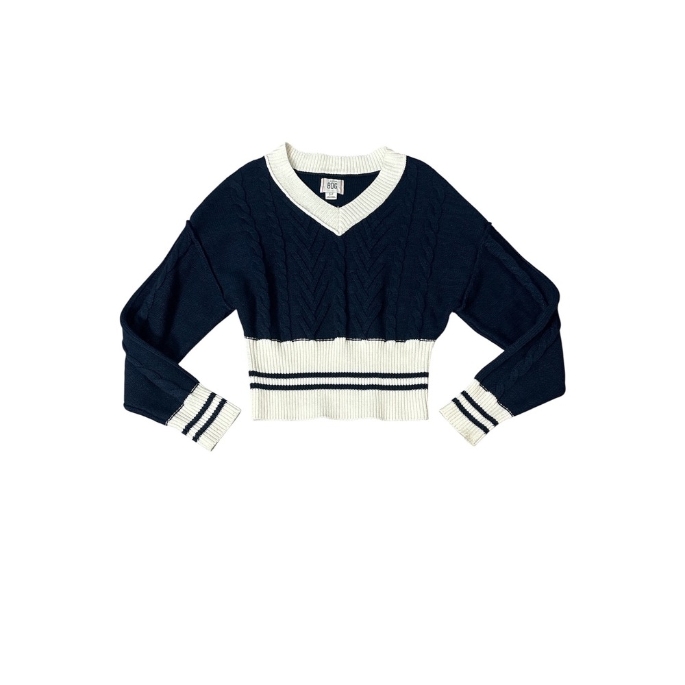 BDG Urban Outfitters Varsity V-Neck Cable Knit Clarice Sweater‎ Small